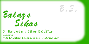 balazs sikos business card